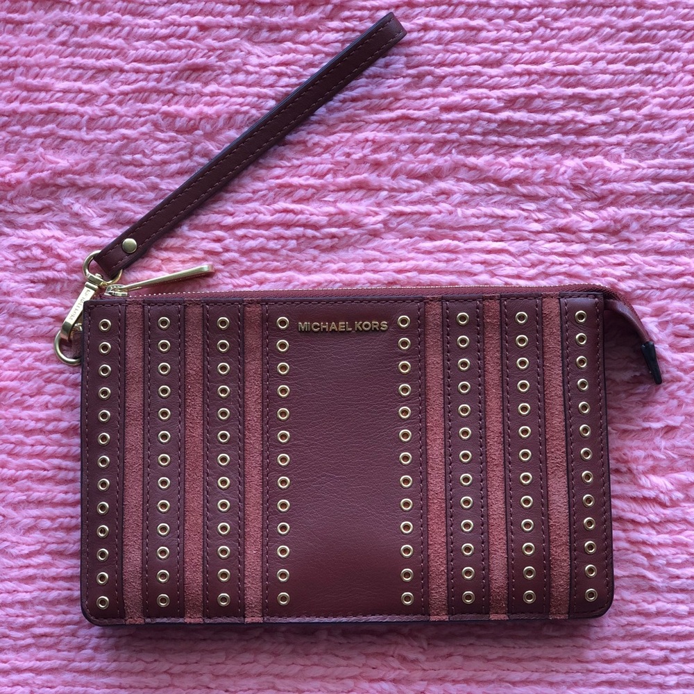 New Michael Kors suede/leather wristlet